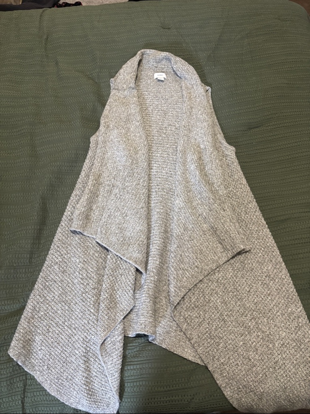 Old Navy Gray Sleeveless Open-Front Knit Vest